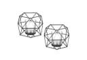 relaxdays Teelichthalter 2er Set Schwarz Geometrisches Design Bild 2