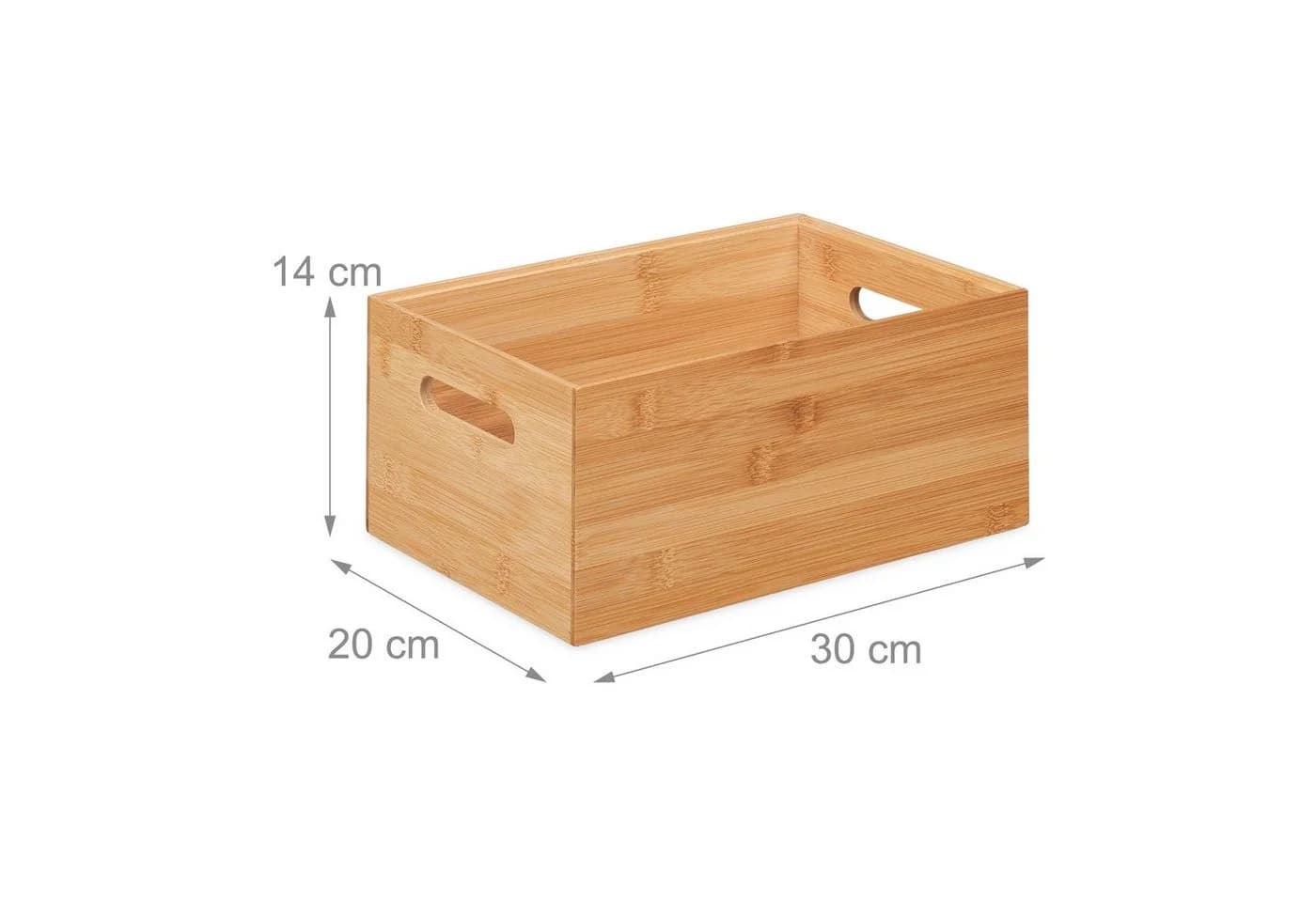 relaxdays Aufbewahrungsbox Bambus stapelbar Natur - Bild 4