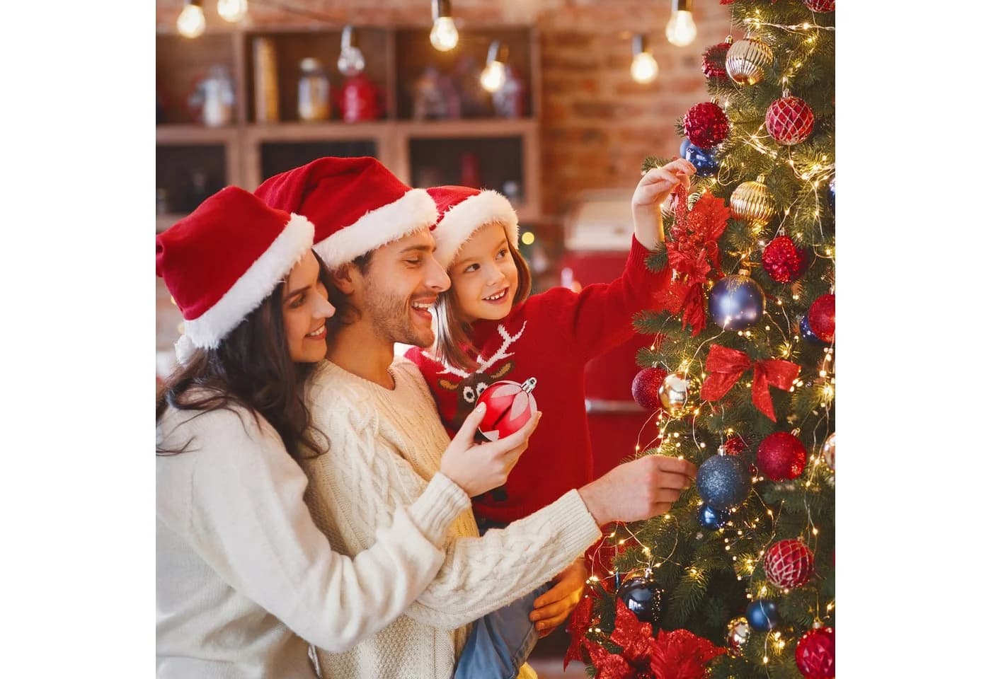 relaxdays Weihnachtsbaumkugeln im 72er Set Rot Kunststoff - Bild 3