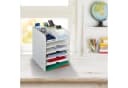 relaxdays Schreibtisch Organizer 12 Fächer Weiß MDF Bild 1