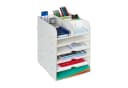 relaxdays Schreibtisch Organizer 12 Fächer Weiß MDF Bild 2