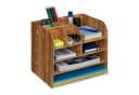 relaxdays Schreibtisch Organizer mit 10 Fächern dunkelbraun Bild 2