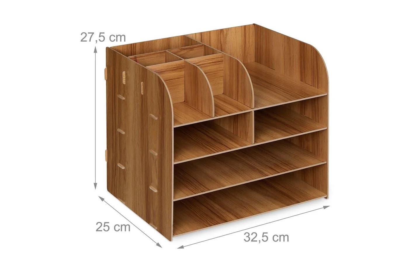 relaxdays Schreibtisch Organizer mit 10 Fächern dunkelbraun - Bild 4