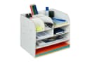 relaxdays Schreibtisch Organizer weiß mit 10 Fächern Bild 2