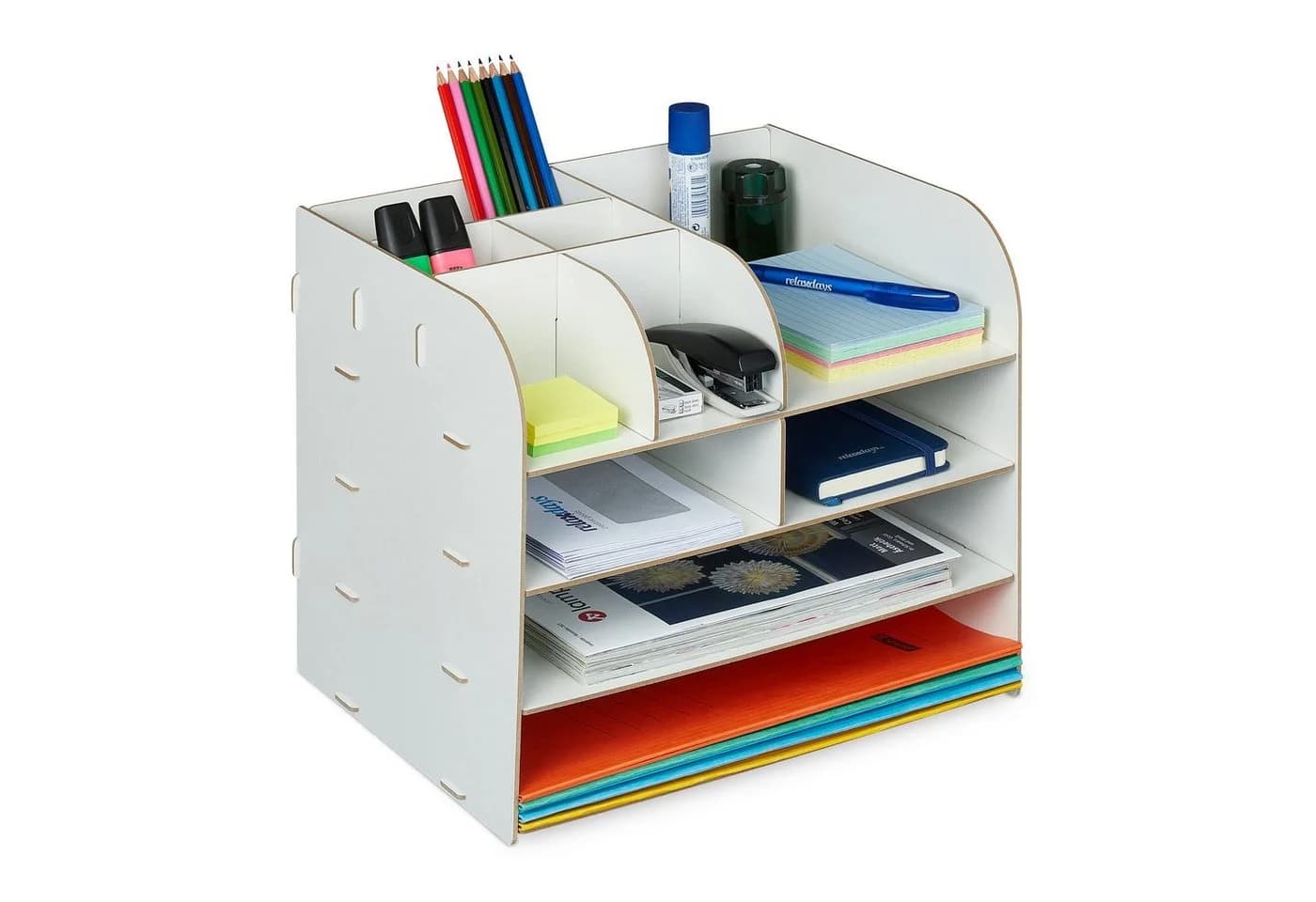 relaxdays Schreibtisch Organizer weiß mit 10 Fächern - Bild 2