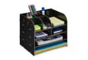 relaxdays Schreibtisch Organizer mit 10 Fächern Schwarz MDF Bild 2