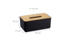 relaxdays Papiertuchbox Kosmetiktücher Box mit Holz-Deckel, Schwarz Bild 4