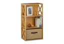 relaxdays Standregal Bambus mit Korb, 3 Ablagen Bild 2