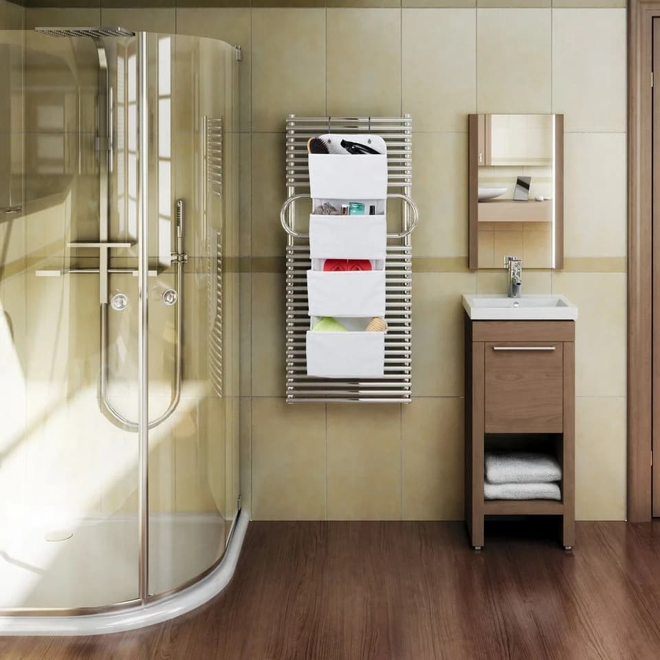 relaxdays Badorganizer Hängeorganizer 4 Fächer Beige - Bild 5