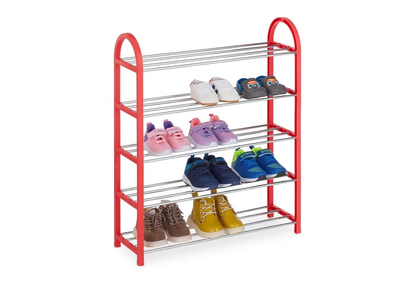 relaxdays Schuhregal für Kind rot 5 Ebenen - Bild 2