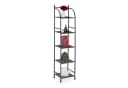 relaxdays Standregal Schmal 5 Ablagen Schwarz Metall Bild 2