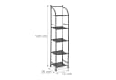 relaxdays Standregal Schmal 5 Ablagen Schwarz Metall Bild 4
