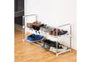relaxdays Schuhregal Metall Silber 2 Ebenen Stecksystem Bild 1