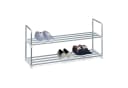 relaxdays Schuhregal Metall Silber 2 Ebenen Stecksystem Bild 2