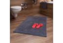 relaxdays Badematte Badteppich Baumwolle Grau Bild 1