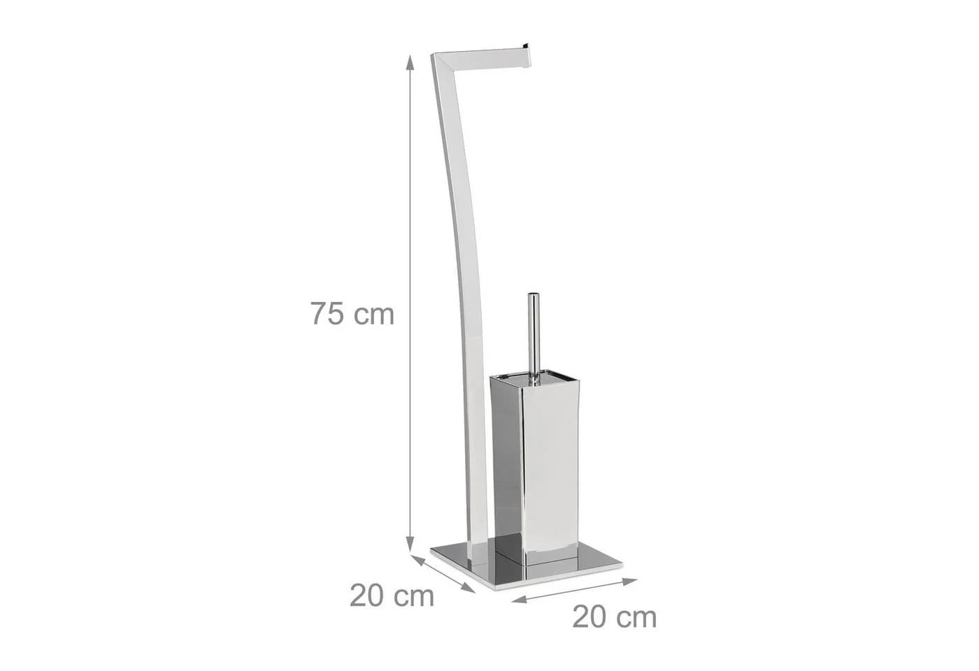 relaxdays WC Garnitur WIMEDO Edelstahl Silber mit Toilettenbürste - Bild 4