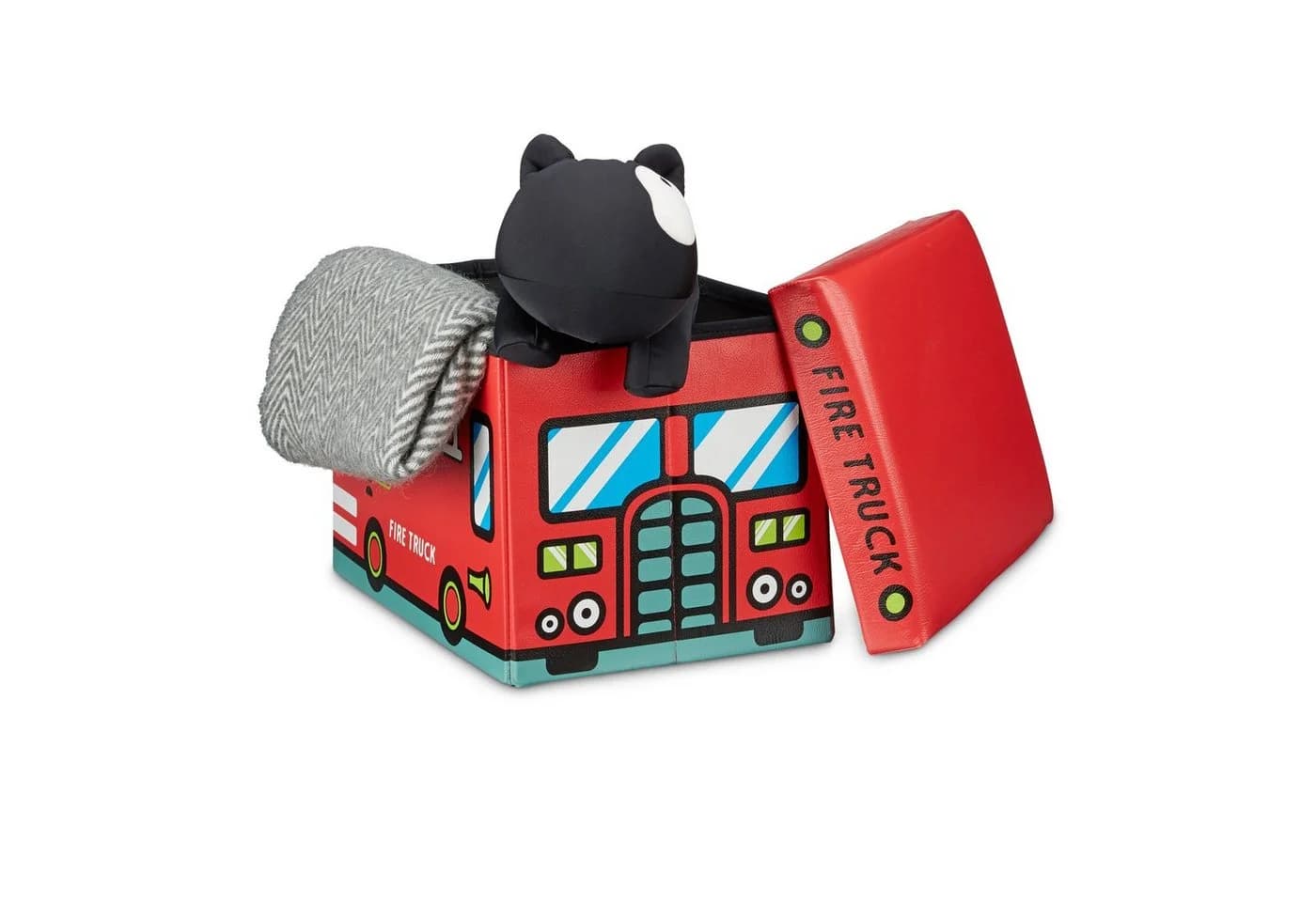 relaxdays Spielzeugtruhe Faltbar mit Stauraum, Fire Truck - Bild 2