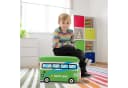 relaxdays Spielzeugtruhe Faltbar mit Stauraum Happy Bus Blau/Grün Bild 3