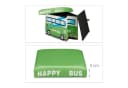 relaxdays Spielzeugtruhe Faltbar mit Stauraum Happy Bus Blau/Grün Bild 5