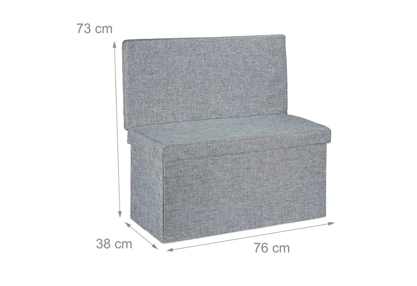 relaxdays Sitzhocker Faltbar mit Lehne L grau - Bild 4