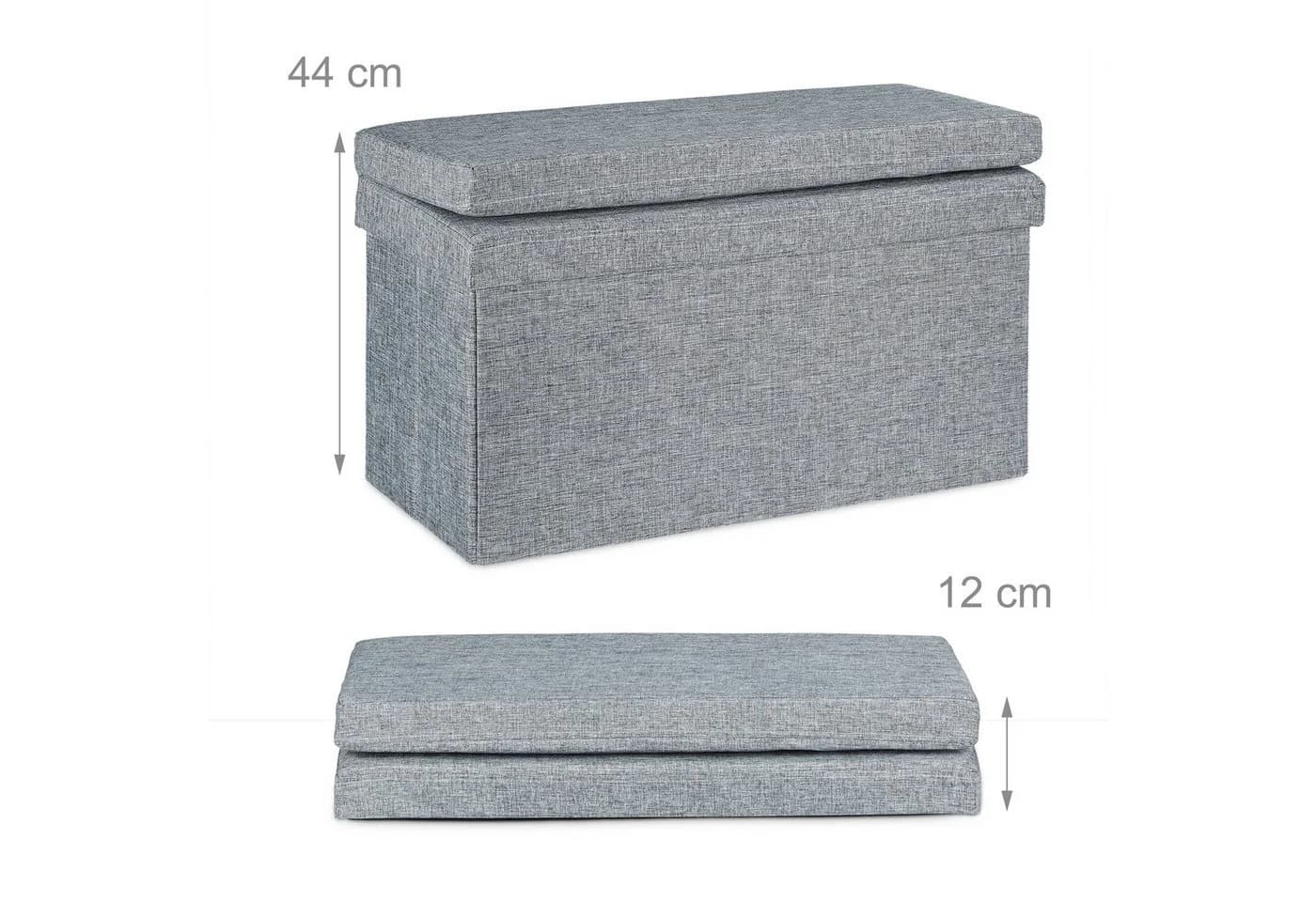 relaxdays Sitzhocker Faltbar mit Lehne L grau - Bild 5