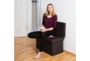 relaxdays Faltbarer Sitzhocker mit Lehne L, braun, Leinen Bild 1
