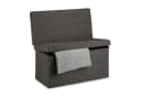relaxdays Faltbarer Sitzhocker mit Lehne L, braun, Leinen Bild 2