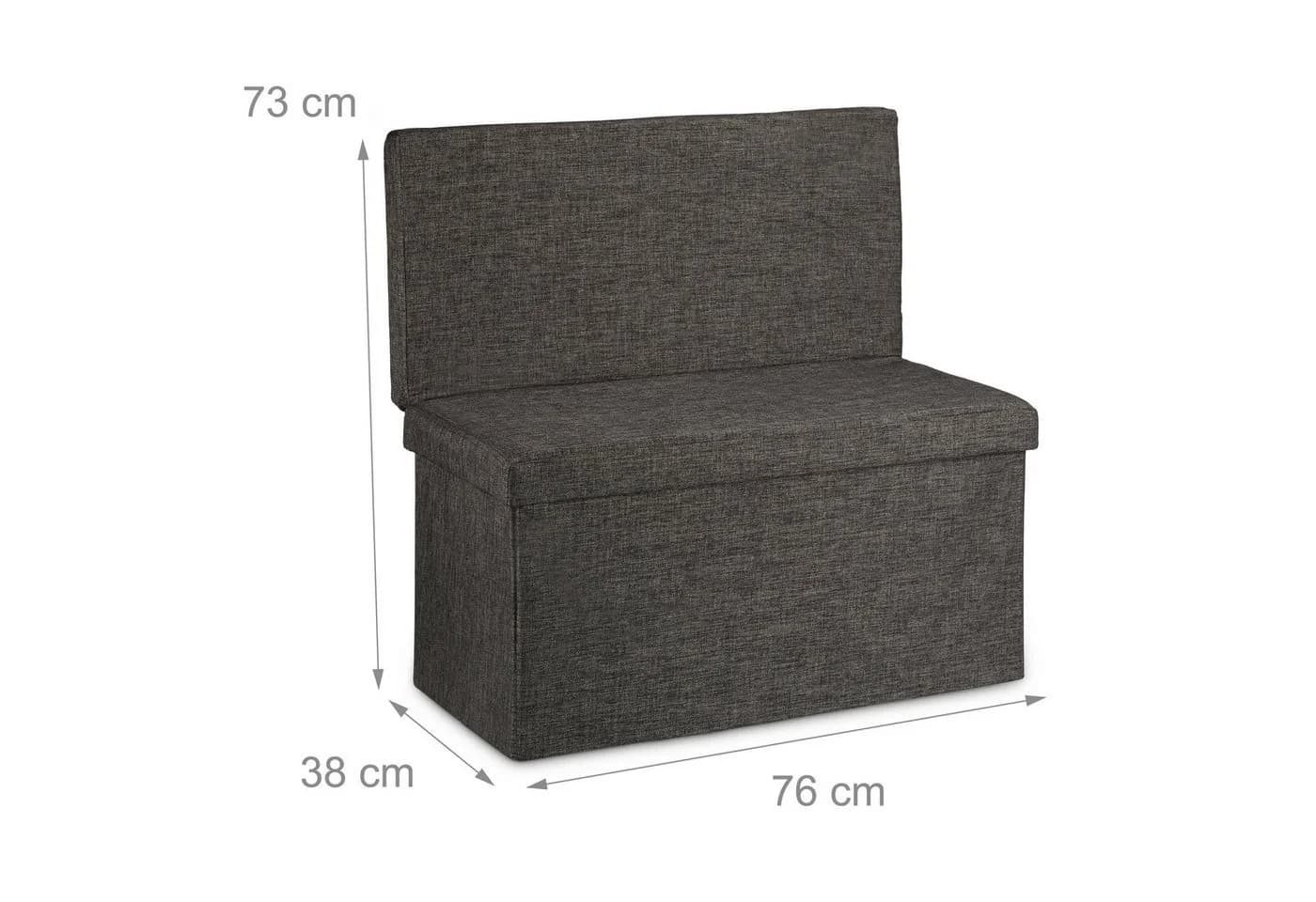 relaxdays Faltbarer Sitzhocker mit Lehne L, braun, Leinen - Bild 4
