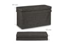 relaxdays Faltbarer Sitzhocker mit Lehne L, braun, Leinen Bild 5