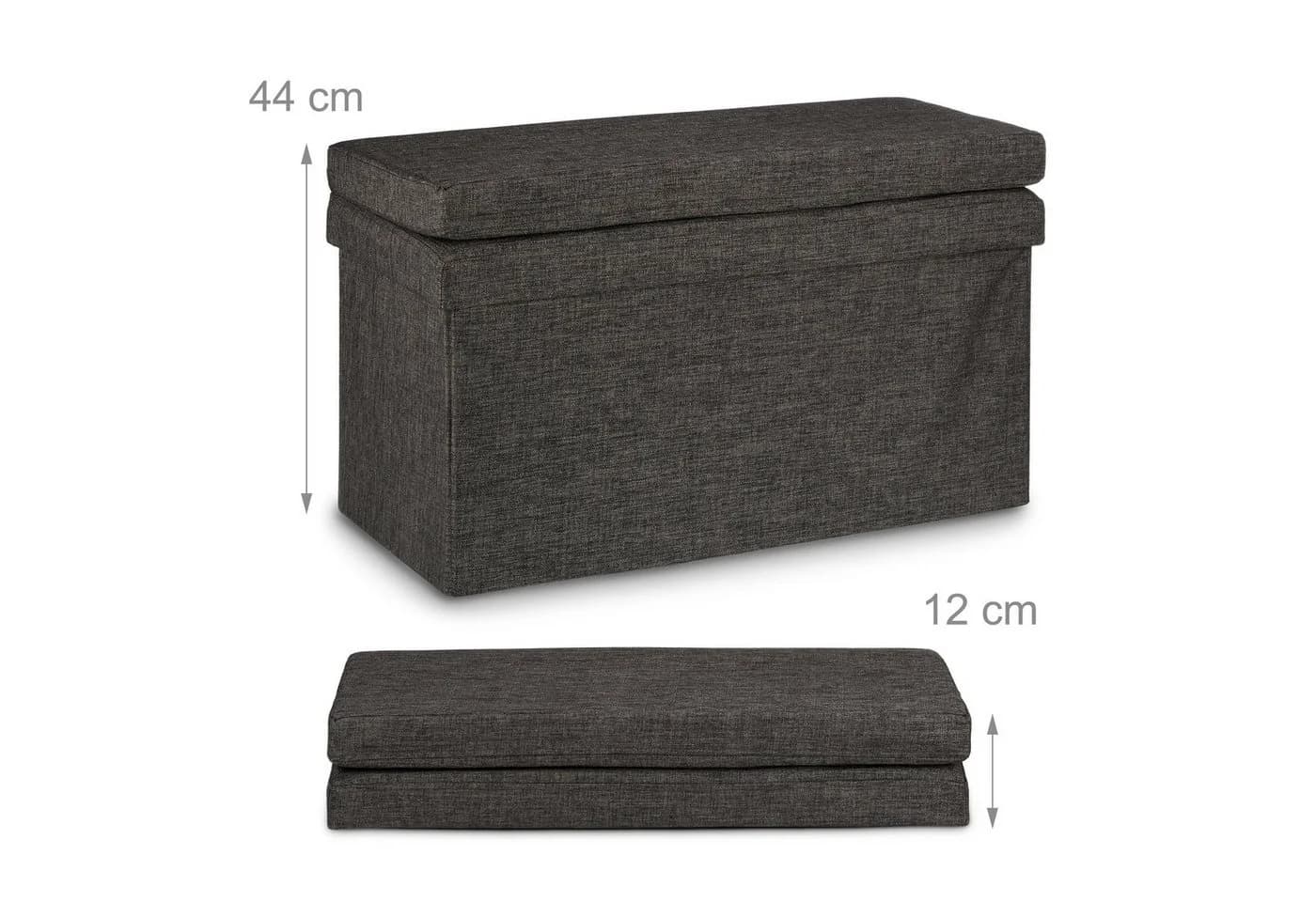 relaxdays Faltbarer Sitzhocker mit Lehne L, braun, Leinen - Bild 5