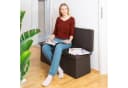 relaxdays Faltbarer Sitzhocker mit Lehne XL, braun Bild 1