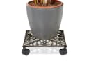relaxdays Blumentopfuntersetzer Pflanzenroller Gusseisen quadratisch Bild 2