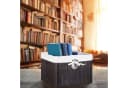 relaxdays Aufbewahrungskorb Bambus Natur mit abnehmbarem Bezug Bild 5