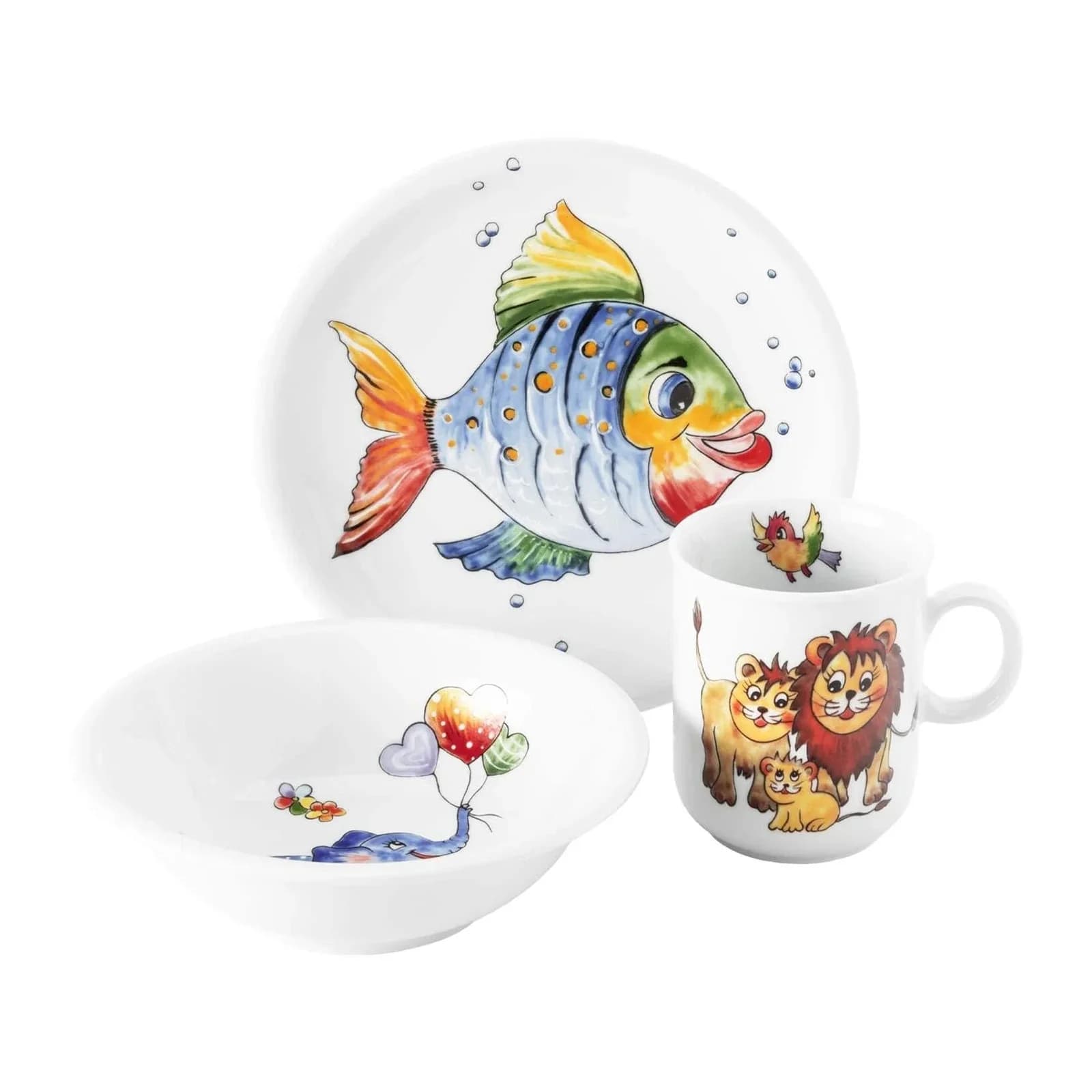Seltmann Weiden Kindergeschirr-Set Compact Bunte Tierwelt 3-tlg. Porzellan