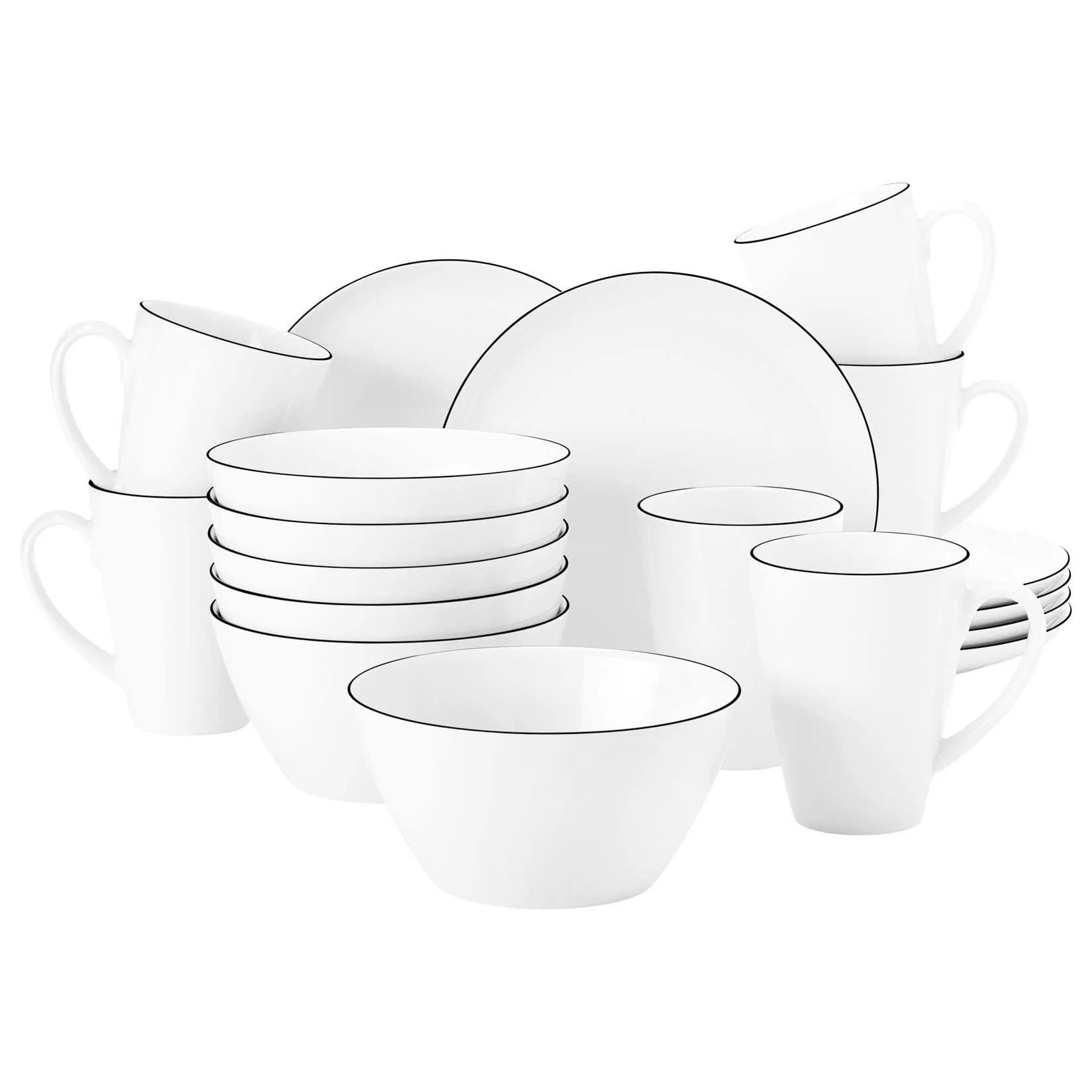 Seltmann Weiden Frühstücks-Set Lido Black Line 18-teilig Schwarz