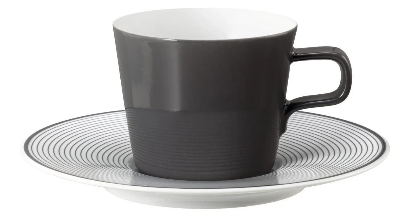 Seltmann Weiden Cappuccinotasse No Limits Moments Anthrazit/Weiß Porzellan