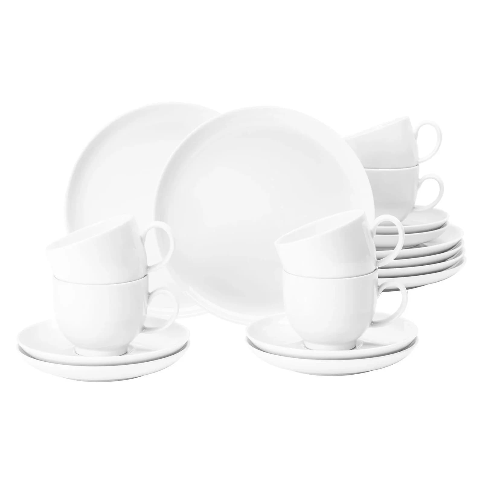 Seltmann Weiden Kaffeeservice Lido Weiß 18-teilig Porzellan