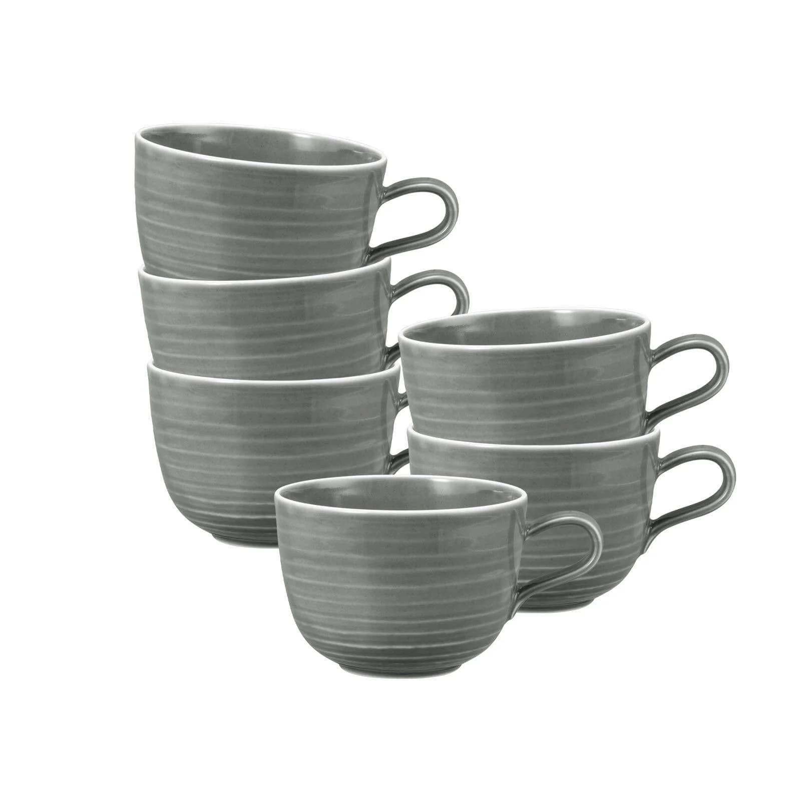 Seltmann Weiden Milchkaffeetasse Terra 400 ml 6er Set Perlgrau Porzellan - Bild 2