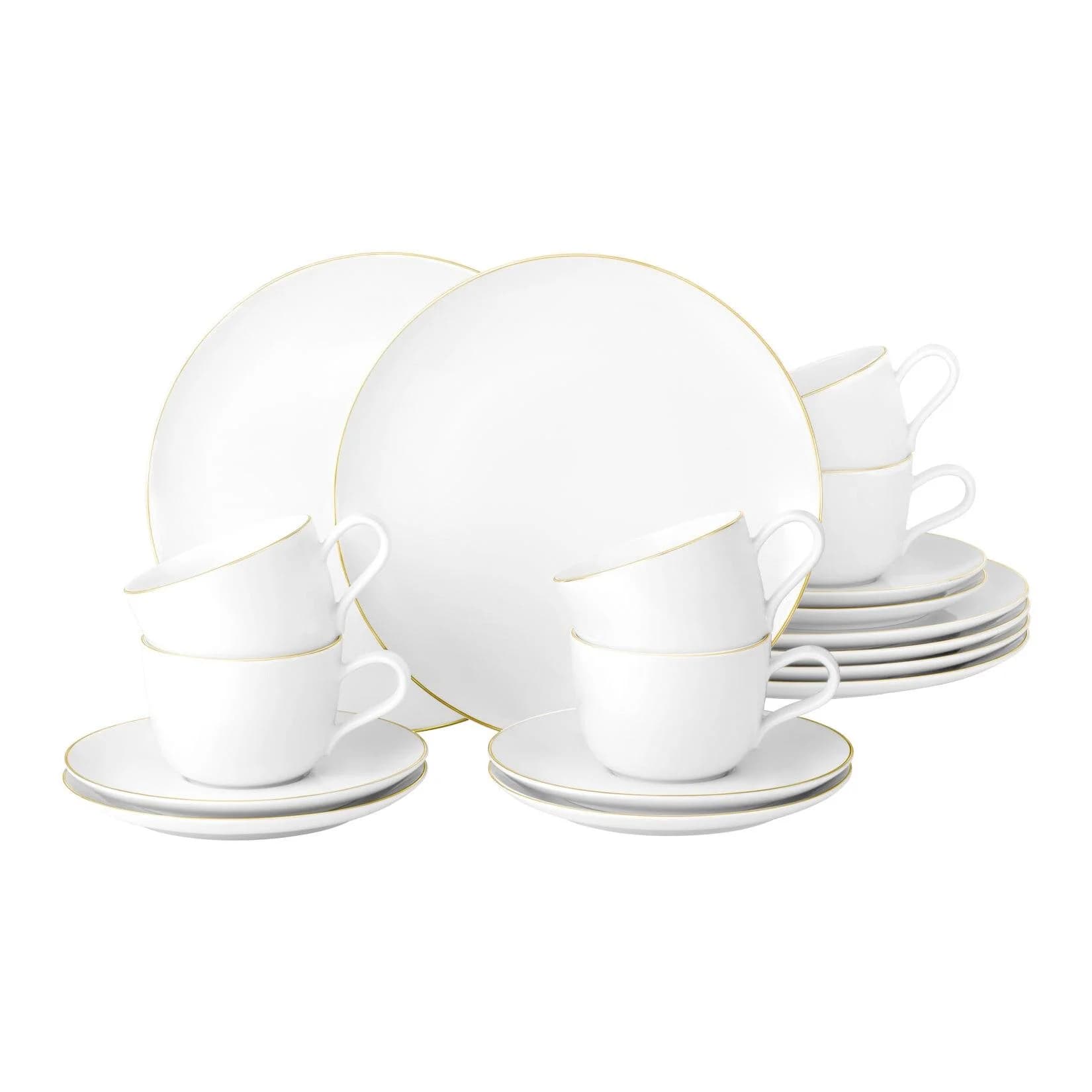 Kaffeeservice SELTMANN WEIDEN Liberty Goldrand 18-tlg. Porzellan