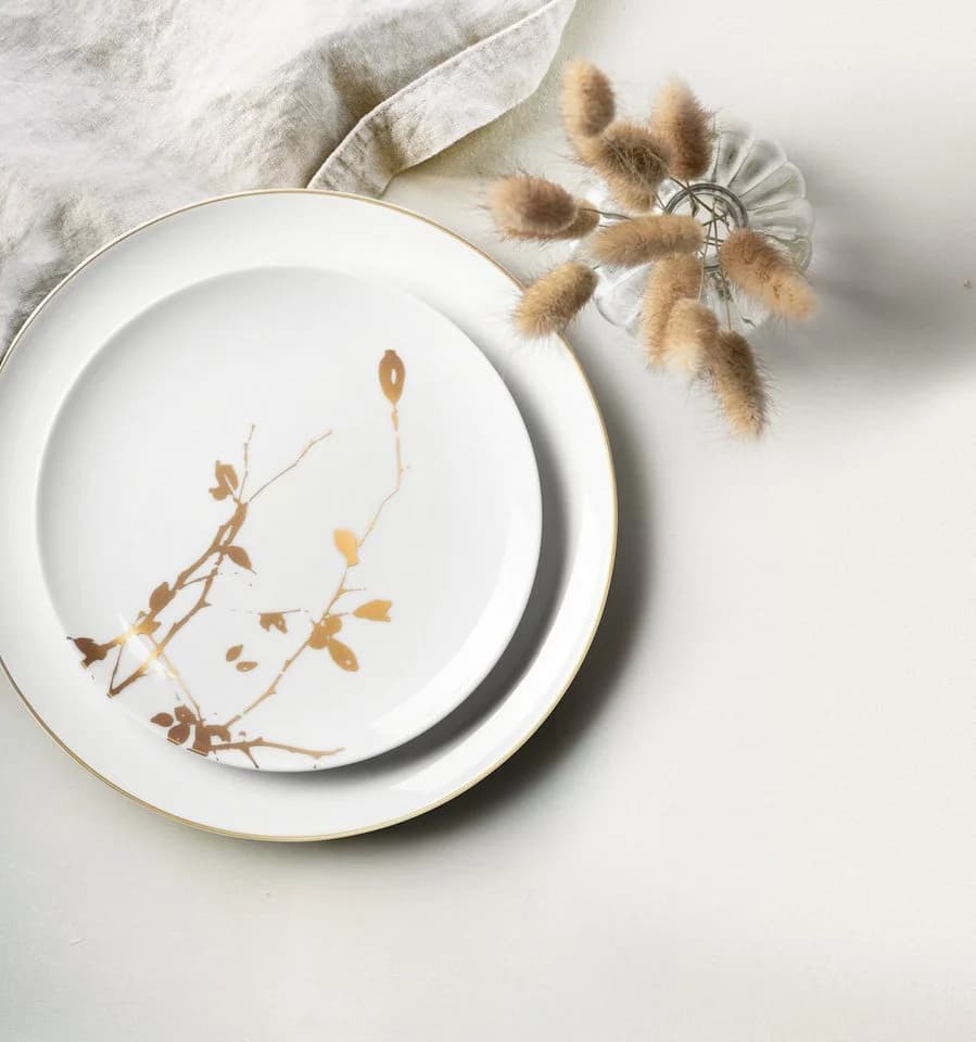Seltmann Weiden Frühstücksteller Liberty Gold Weiß Rund 22,5 cm