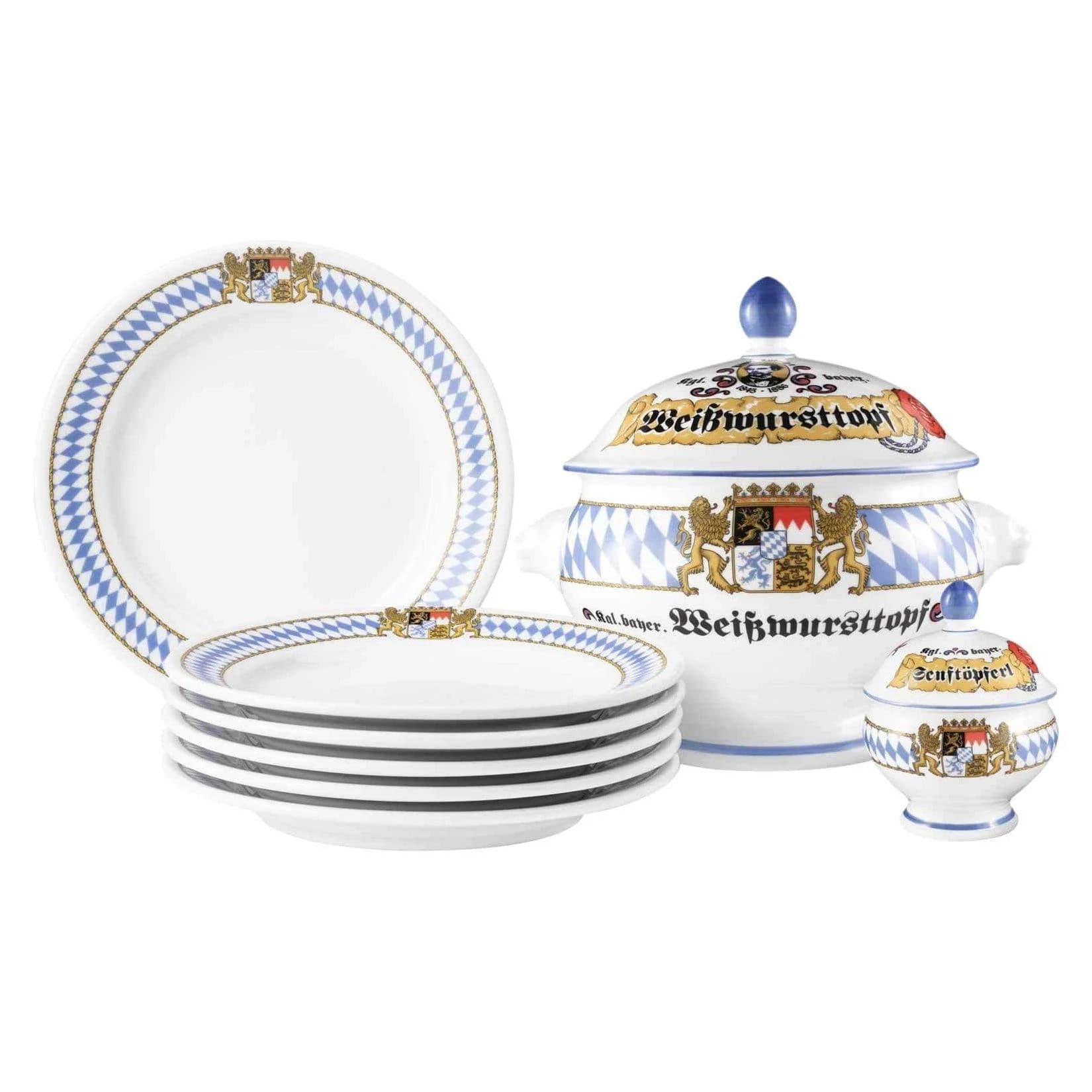 Seltmann Weiden Weißwurst-Set 8-tlg. Compact Bayern Porzellan