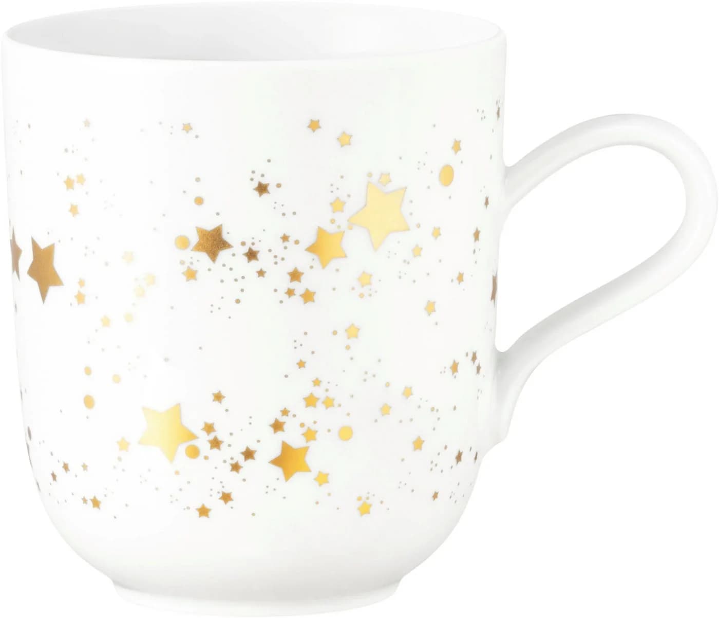 Eleganter Liberty Becher aus Porzellan, weiß und goldfarben - Bild 2