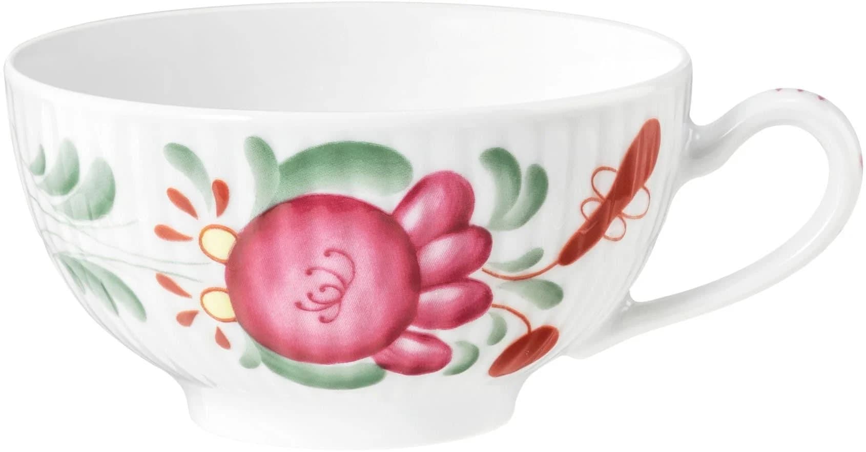 Tasse SELTMANN WEIDEN Amina Ostfriesenrose Rot/Weiß/Grün