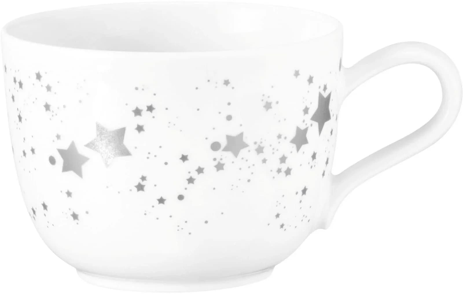 Seltmann Weiden Tasse Liberty Silber Weiß Porzellan
