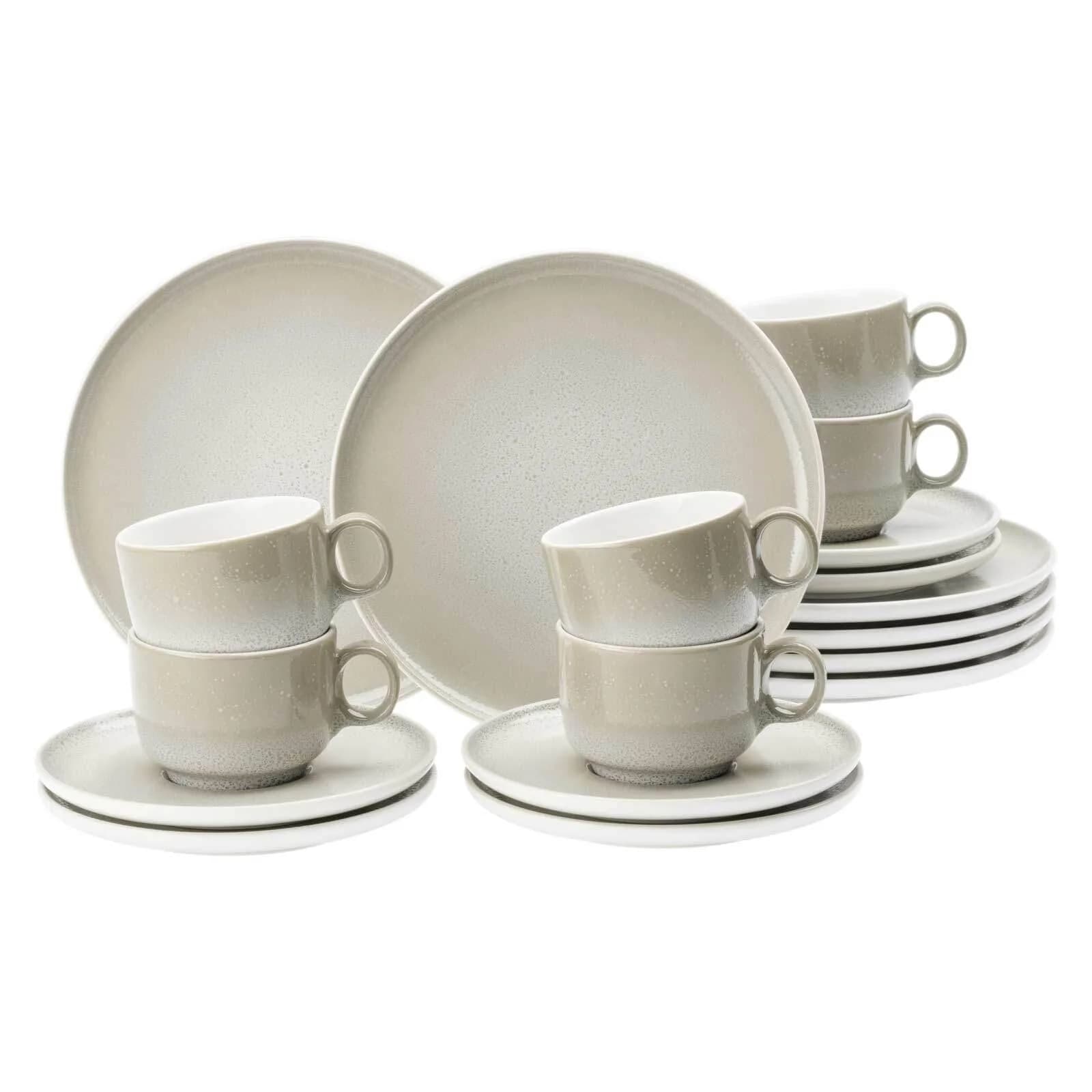 Seltmann Weiden Kaffeeservice 18-tlg. Sento Home beige Porzellan - Bild 2