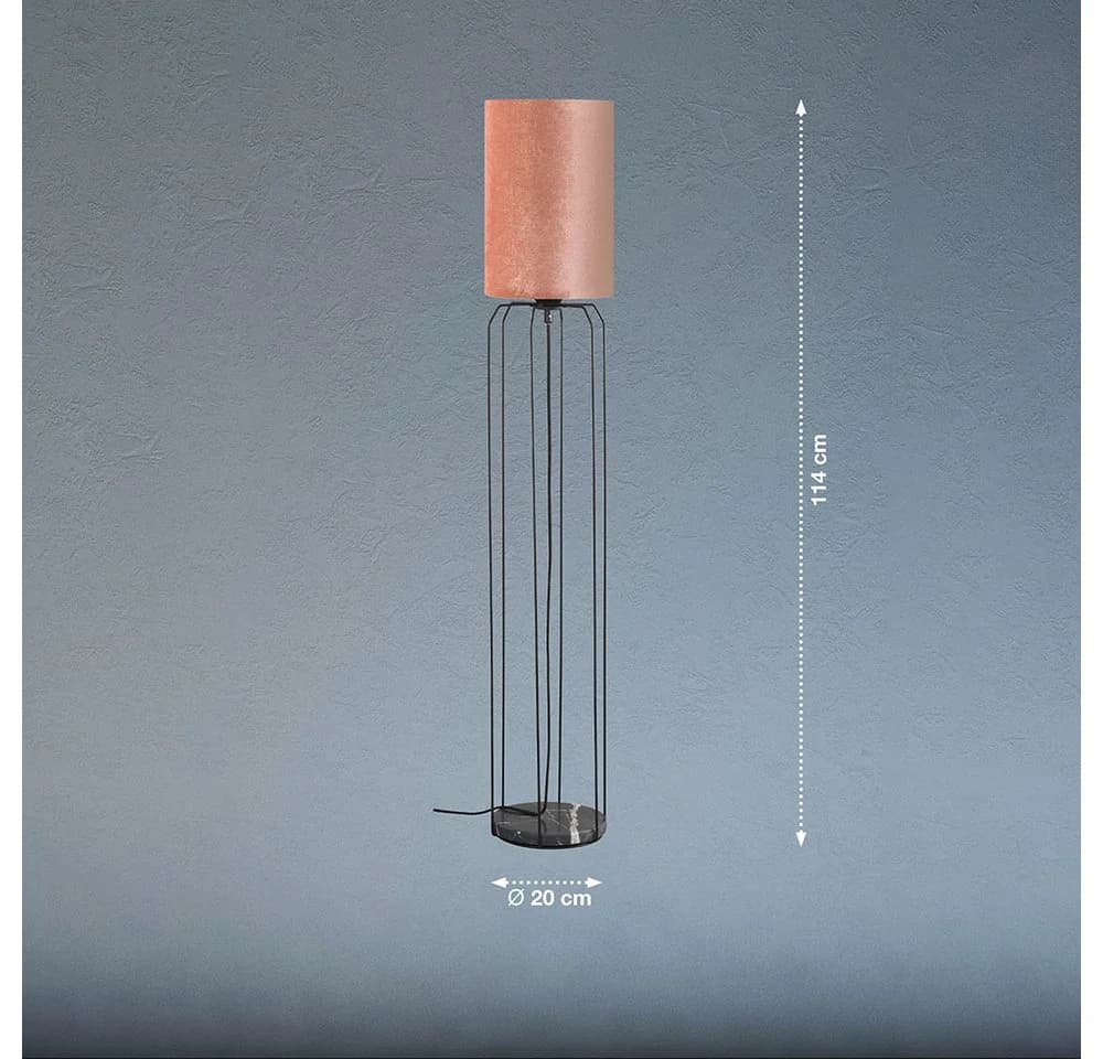 FISCHER & HONSEL Stehlampe Schwarz/Rosa Textil - Bild 5