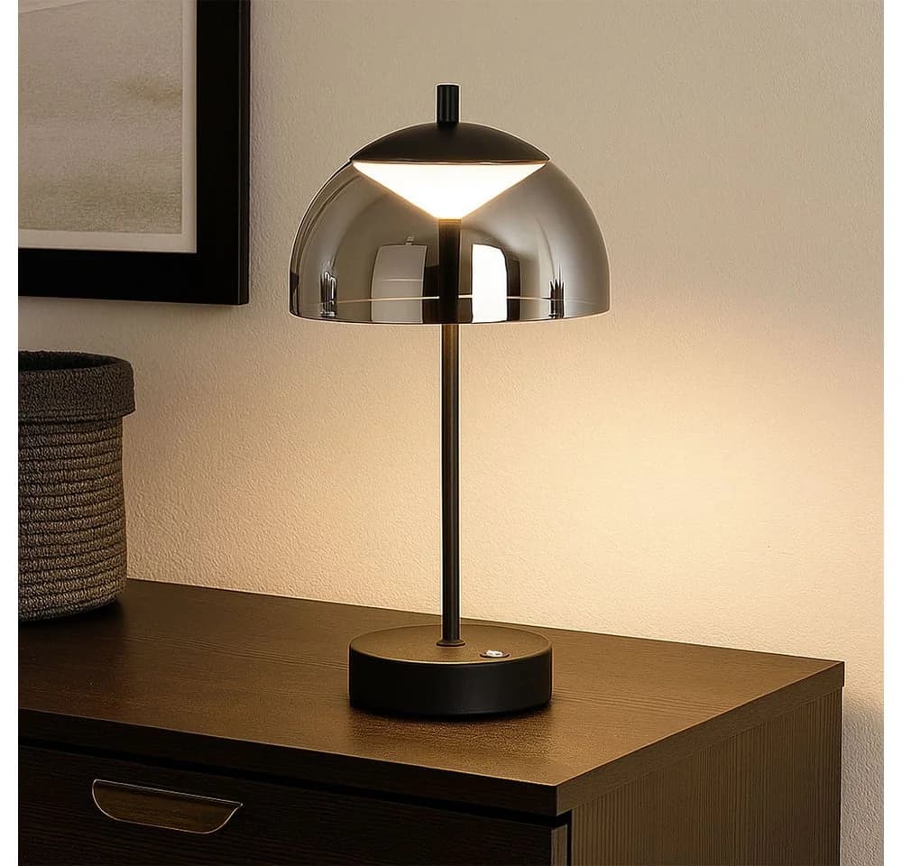 FISCHER & HONSEL LED Tischleuchte Schwarz Grau Touchdimmer Akku - Bild 3