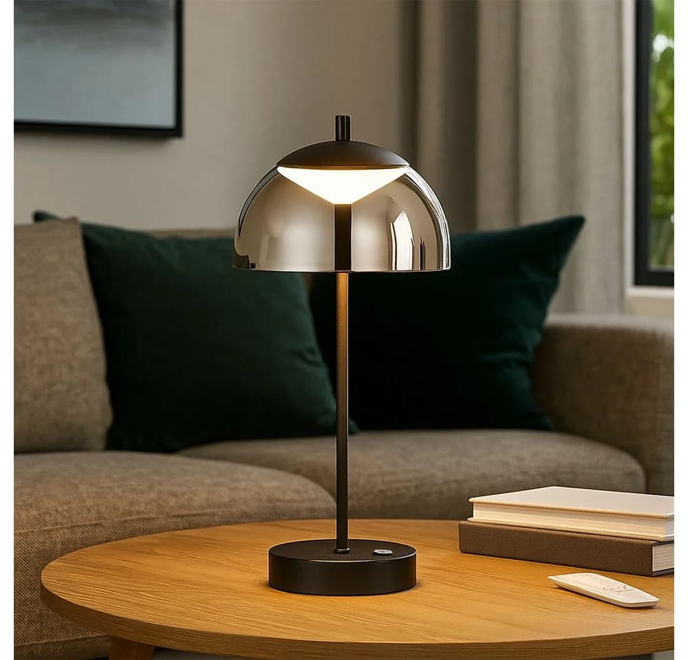 FISCHER & HONSEL LED Tischleuchte Schwarz Grau Touchdimmer Akku - Bild 4