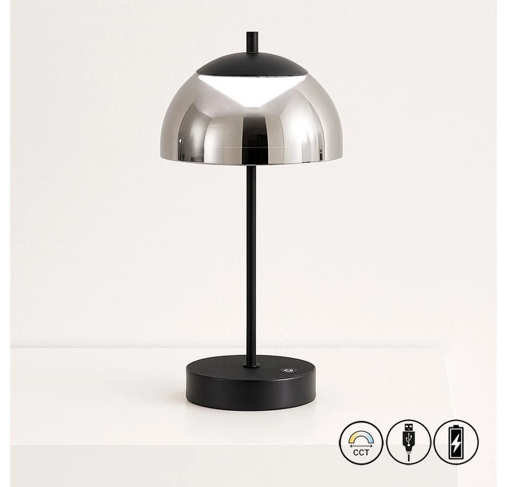 FISCHER & HONSEL LED Tischleuchte Schwarz Grau Touchdimmer Akku - Bild 5