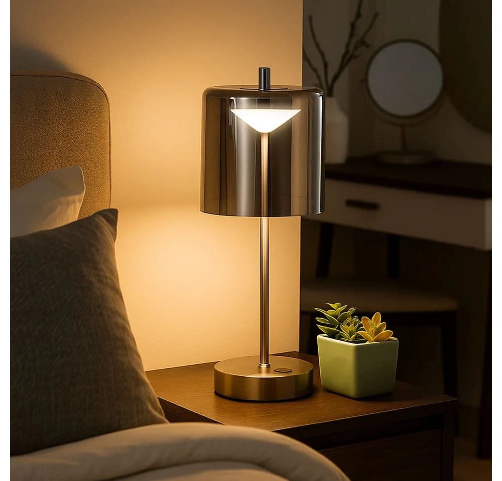 FISCHER & HONSEL Tischleuchte RIVA LED CCT Dimmbar Metall Glas - Bild 4